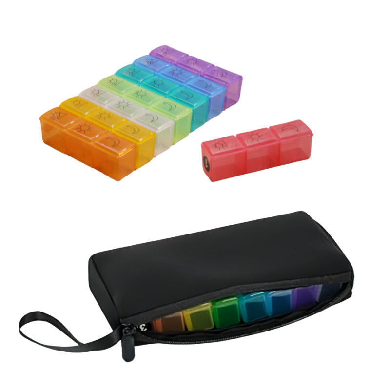 31-day Monthly Pill Organizer With 31 Compartments Waterproof Leather